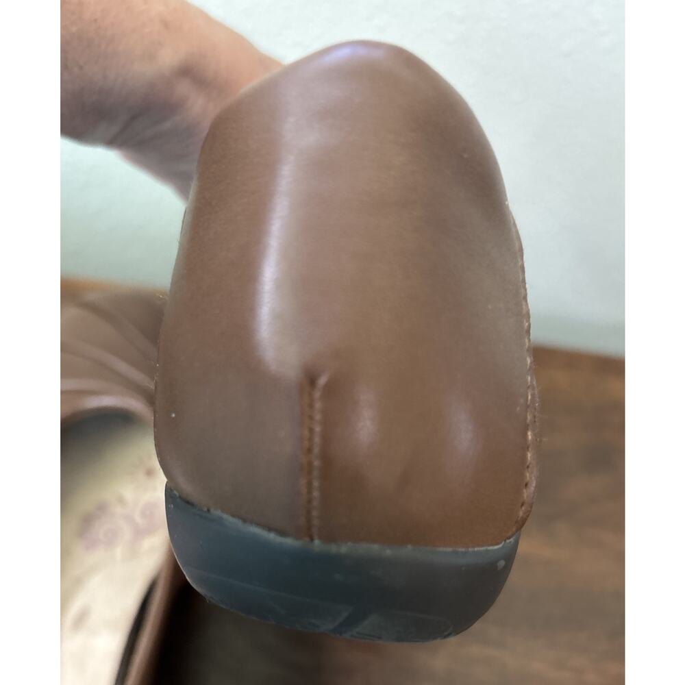 Earth Spirit Comfort Shoes 7.5 Brown Faux Leather Slip-On Ballet Flats Gelron - Picture 4 of 9